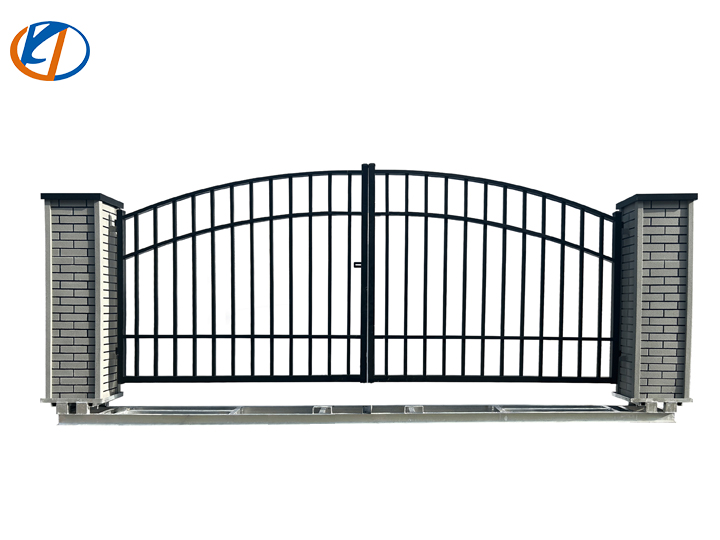 K0735G 20FT Brick pattern column Metal Farm DrivewayGate